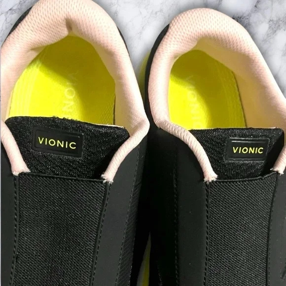 Women’s Vionic Samana Black and Yellow Slip-On Sneakers Shoes - Picture 5 of 13